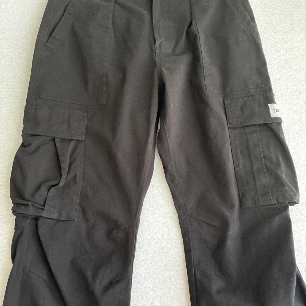 YoungLA Jeans Mens XL Black Streetwear Baggy Cargo All Over Embroidered Pants